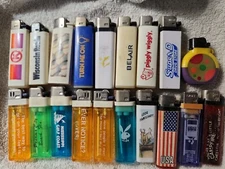 Vtg Lighter Lot Advertising Funny Adjustable Flame Piggly Wiggly Playboy Casino