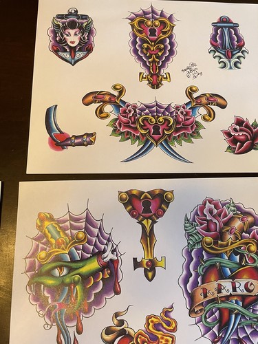 RARE 2001 BRANDON BOND ELECTRIC LADY LAND TATTOO FLASH PRINT CONVENTION PACKET - Picture 3 of 8