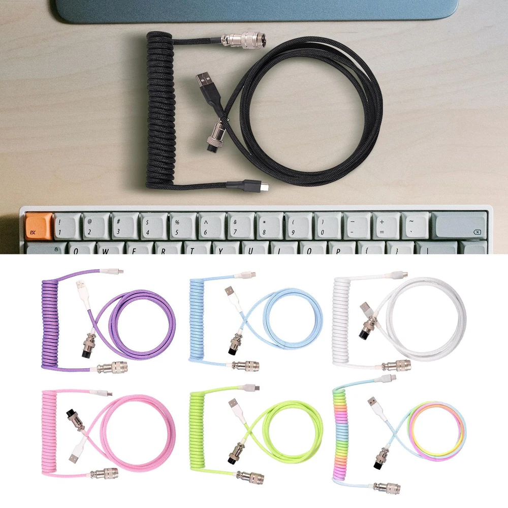 Mechanical Keyboard Cable Aviation Plug Data Cable Keyboard Accessories for PC