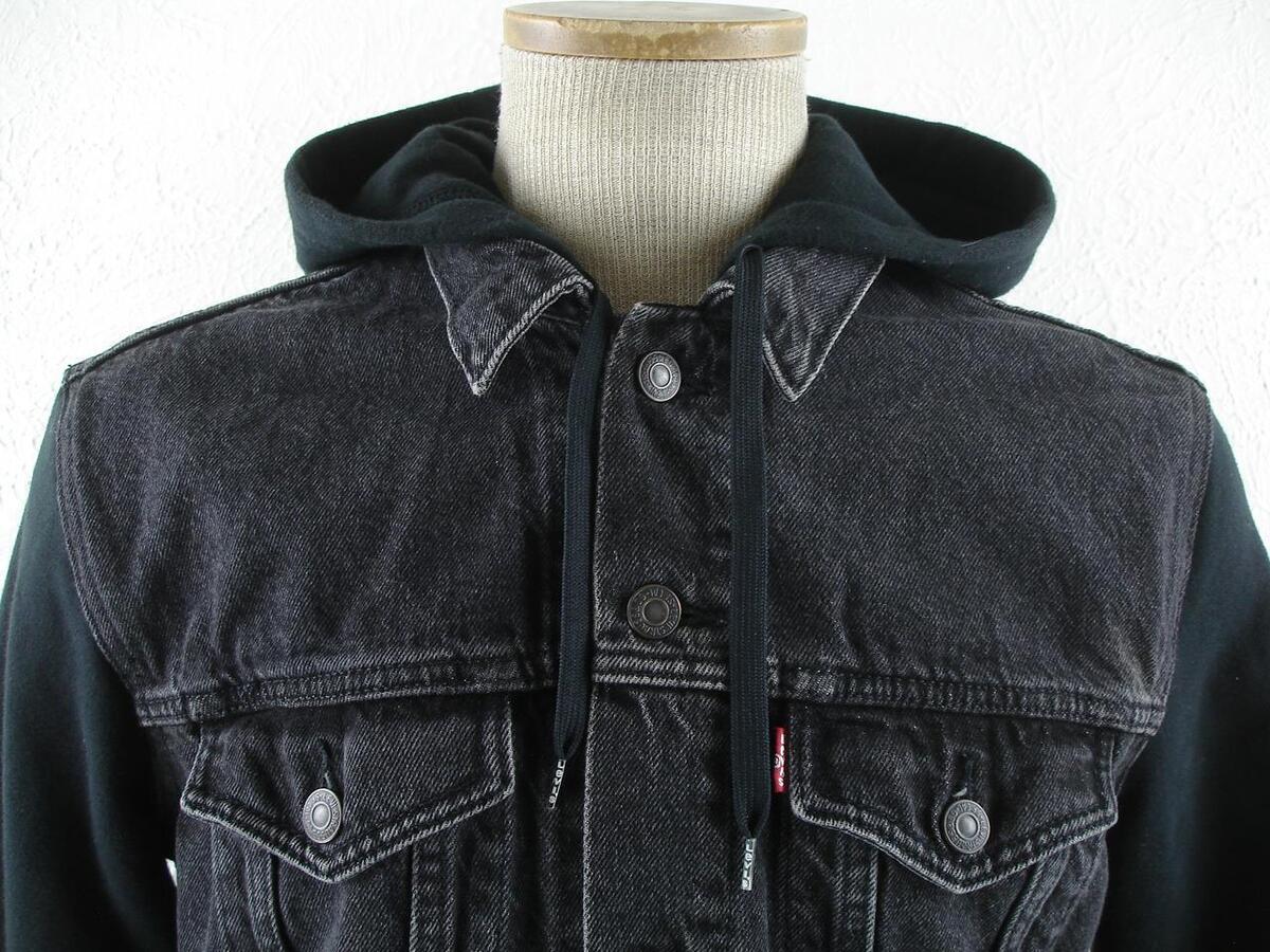 Levi's Big Boy's sz M Hybrid Hoodie Denim Trucker Jean Levi's Big Boy's sz M Hybrid Hoodie Denim Trucker Jean