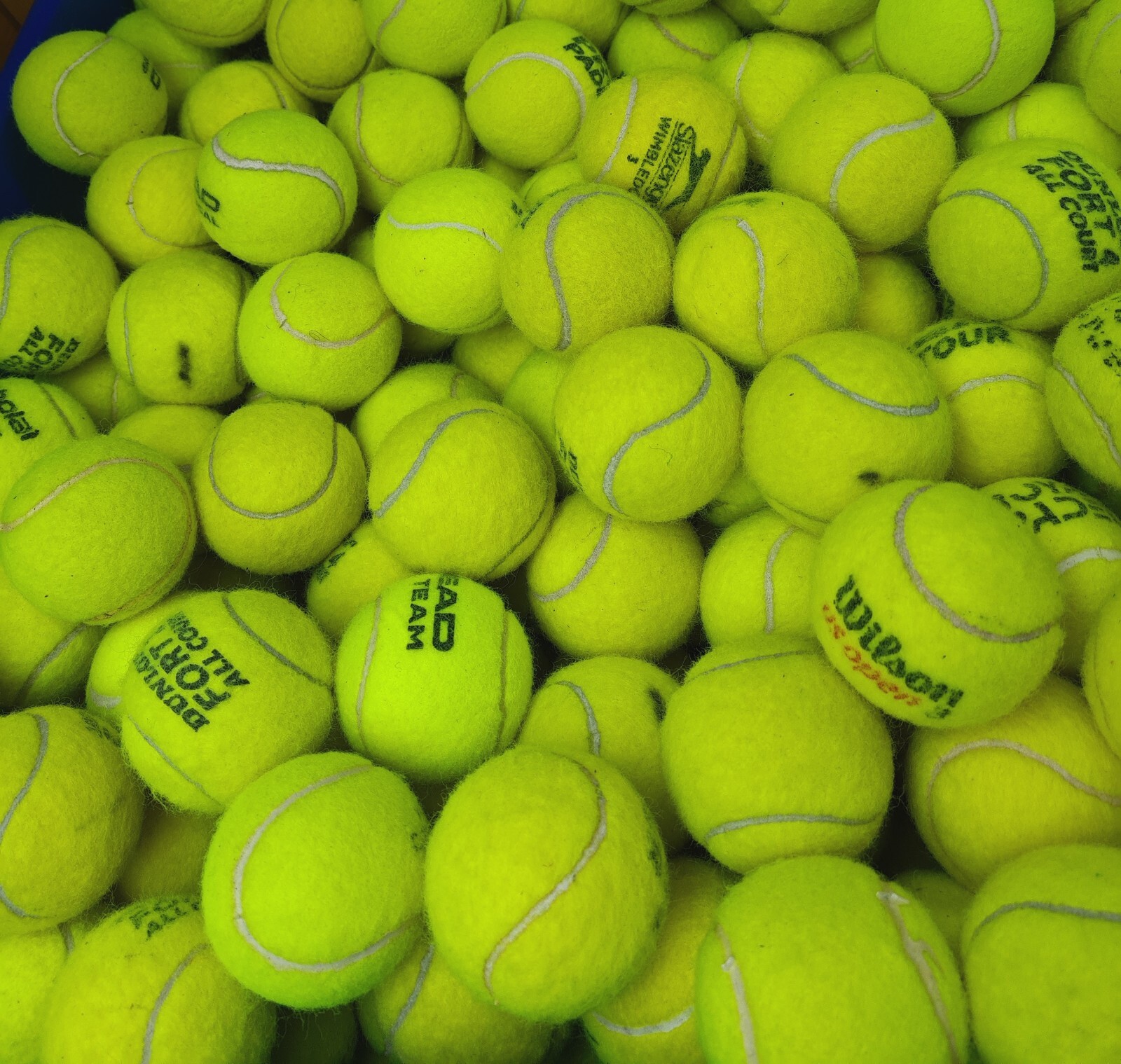 30 Used Tennis Balls. All Branded Balls, Slazenger, Wilson, Dunlop, Head, Etc.
