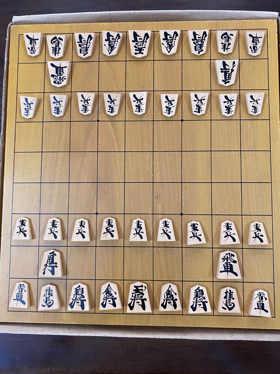 Shogi traditional board game(Japanese chess) wood board table and