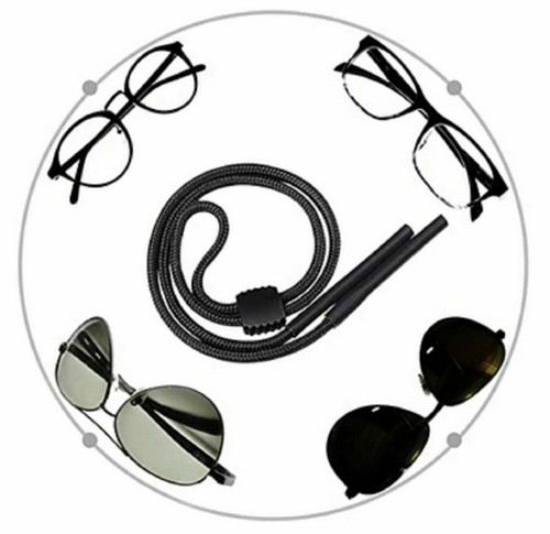 Paquete de 4 correas para el cuello gafas de sol deportivas gafas de lectura cordón soporte negro - Imagen 2 de 6