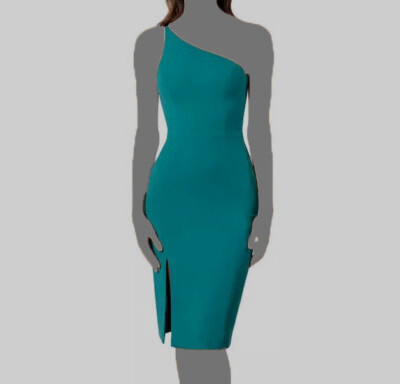 $179 Dress The Population Women's Blue Alexandra One-Shoulder Dress Size XS