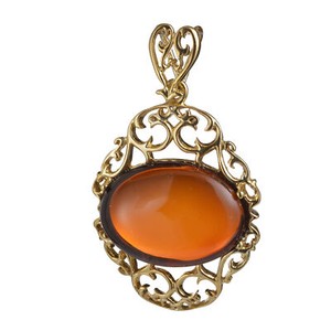 Authentic Solar Resin And Sterling Talisman Of The Baltic Depths