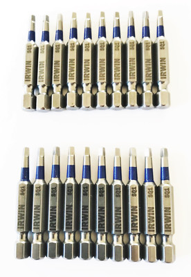 20 IRWIN 2'' IMPACT #1 ROBERTSON SQ1 SQUARE SCREW DRIVER BITS TIP DRIVER 3052004B