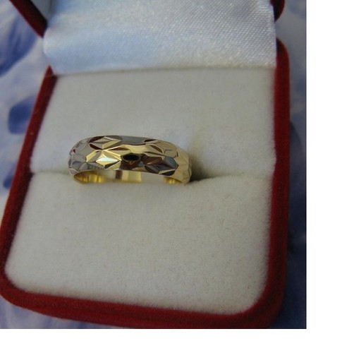 Alliance Dolly-Bijoux T56 En Plaqué Or 18K - Jonc Lapidé Chevron 3mm, Fabriqué En France