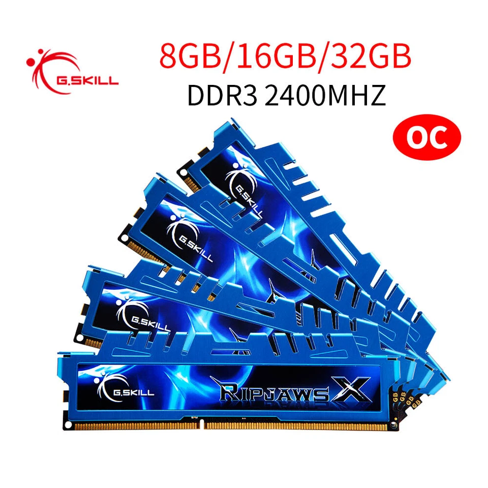 G.Skill 32GB 16GB 8GB DDR3 OC 2400MHz PC3-19200U Desktop Gaming Memory RAM LOT - Image 2 of 4