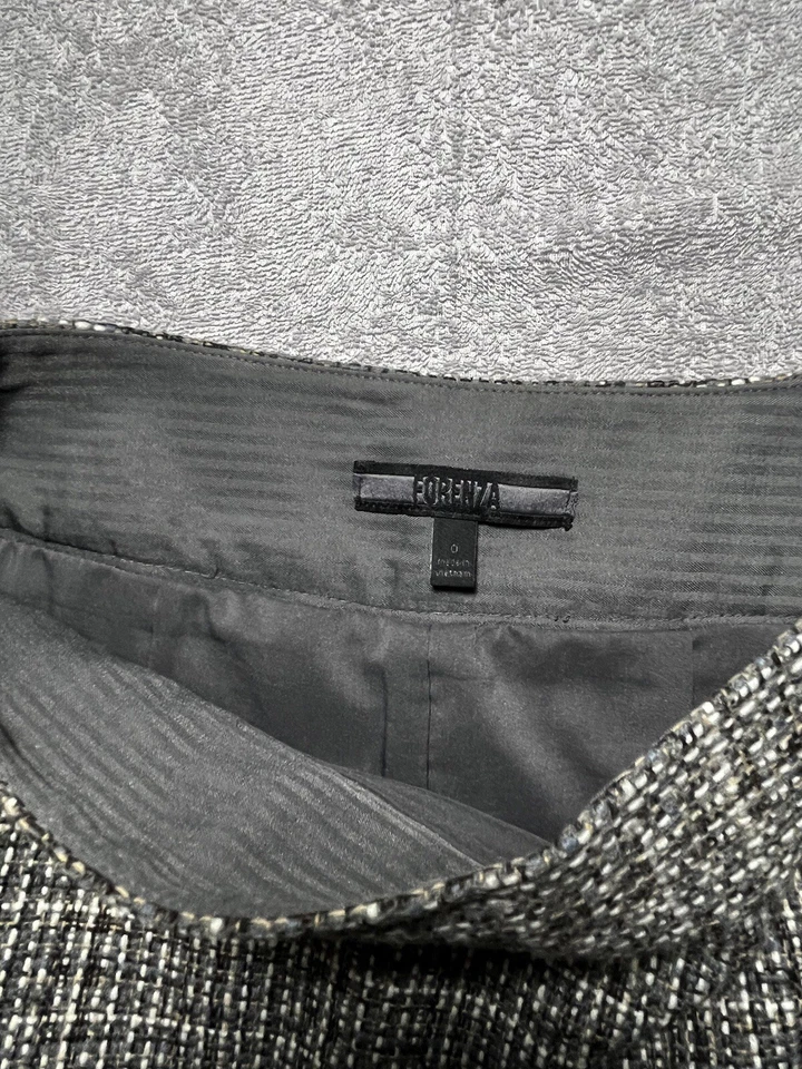 Minifalda vintage para mujer Forenza mezcla de lana talla 0 Y2K colores blanco, negro, gris Foto 2 de 3