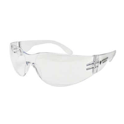 Polycarbonate Impact Resistant Safety Glasses, Clear Frame and Lens