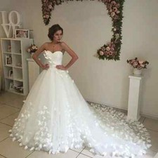 Elegant Sweetheart Butterfly Wedding Dresses 2024 Floor Length Court Train Tulle