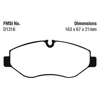 Pastillas de freno EBC Greenstuff serie 6000 para Mercedes-Benz Sprinter 2500 10-17 Foto 3 de 4