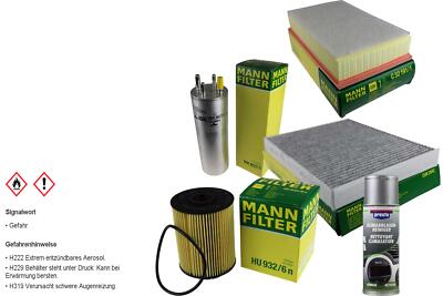 MANN-FILTER Inspektionspaket Presto Klima-Reiniger für VW Transporter V Kasten