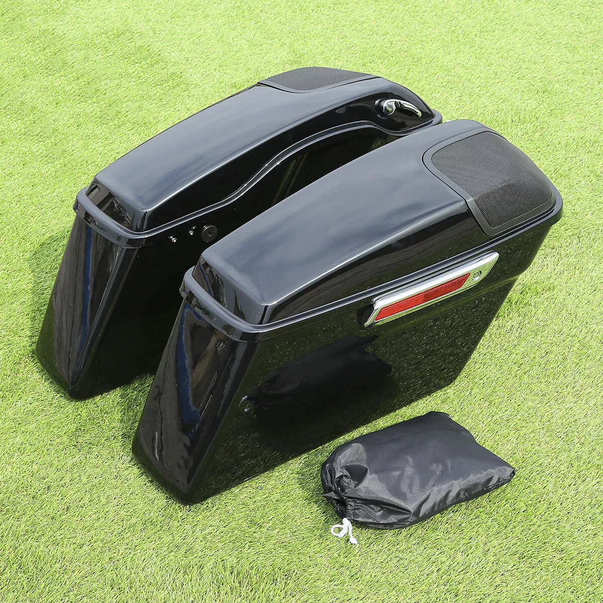 Hard Saddlebags Cutout Speaker Lid Fit For Harley Touring Street