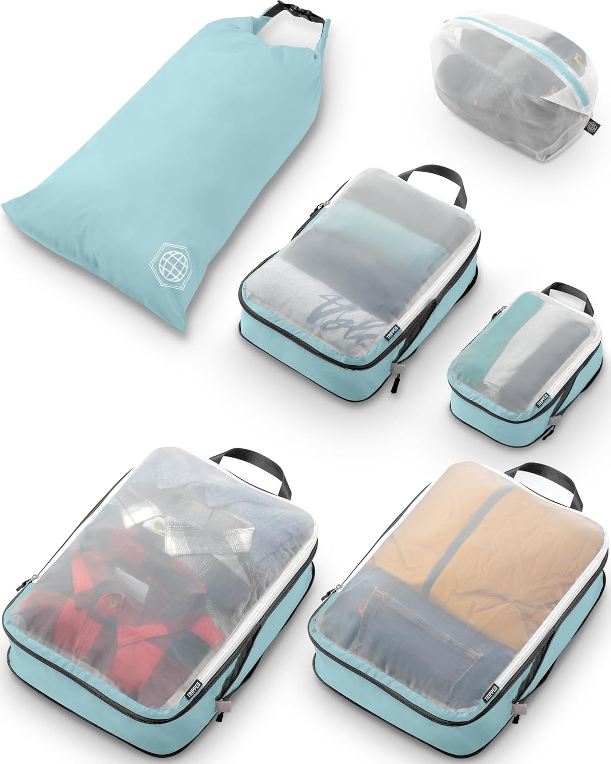 Grande Set Cubi Imballaggio con Rete: Organizer Valigia Professionali
