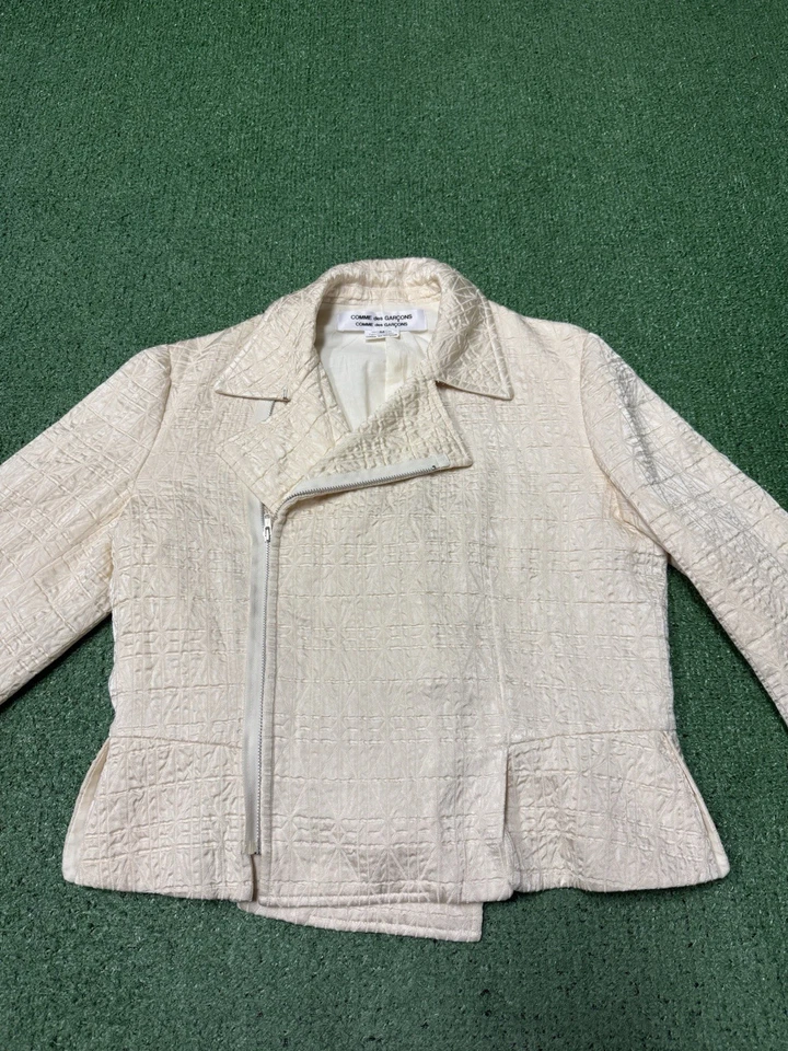 Chaqueta de Motocicleta COMME des GARCONS GIRL Mujer Talla Mediana Beige Crema Diseñador Foto 2 de 4