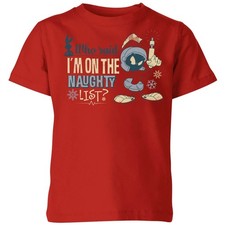 Image of Looney Tunes Martian Naughty List Christmas Tee Kids | Official | Red