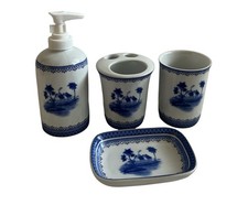 4 piece Bathroom Accessory Set Toothbrush Holder Soap Dispenser Dish Tumbler New