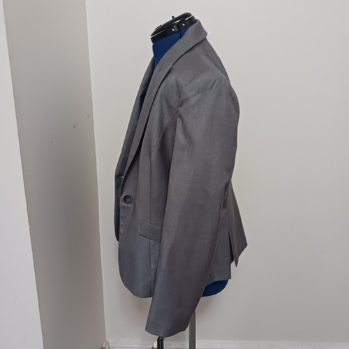 Jones New York Damen Blazer Sakko Gr. 12 Grau Anzug Mantel Ein Knopf - Bild 3 von 13