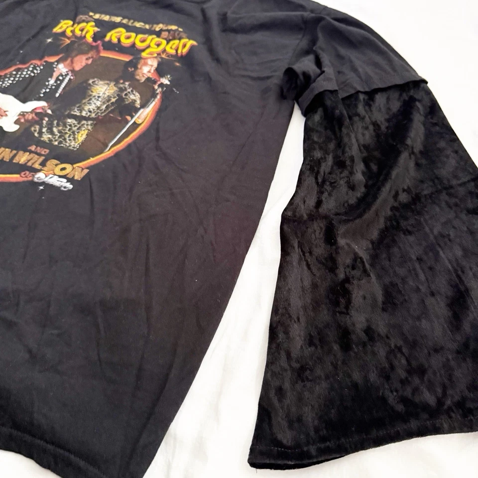 Camiseta Jeff Beck & Paul Roger Tour 2018 logotipo con mangas de terciopelo corte y costura sistema operativo Foto 3 de 4