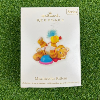 2011 Mischievous Kittens Hallmark Ornament Kitty Cat Playing With Spring Toy