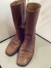 Vintage Frye Campus Boots Mens 8,5 Brown distressed leather 70s Made in USA