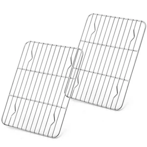 E-far Petit ensemble de racks de cuisson 2, Inox 8.6" x 6.2", Argent métal naturel
