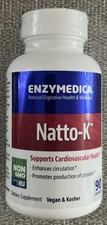 New Enzymedica Natto-K Dietary Supplement Enhances Circulation 90 Caps Exp 08/25