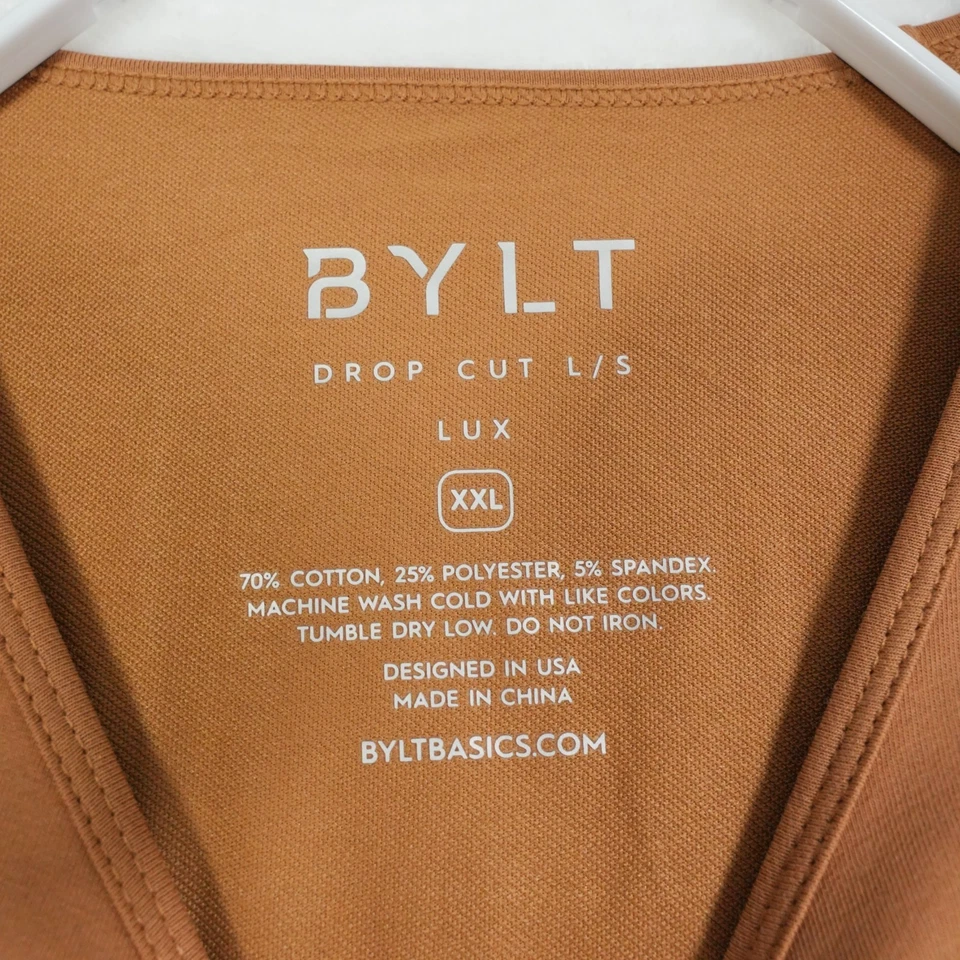 NEW Bylt Drop Cut Lux Blend Athletic Long Sleeve Orange Capsule Men's Size XXL - Image 3 of 4