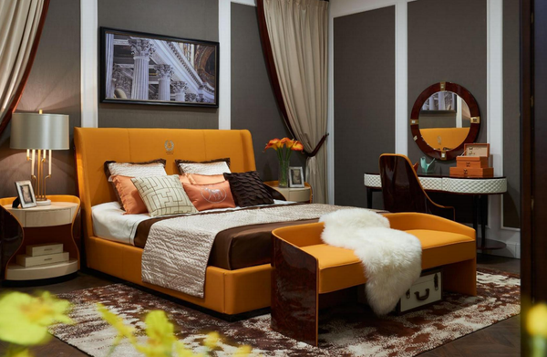 Schlafzimmer 7Tlg. Set Luxus MöBel Bett Hocker Spiegel Nachttisch Bettgestelle-image