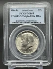 1964-D Kennedy Silver Half Dollar TDO FS-013.5 Triple Die OBV PCGS MS63