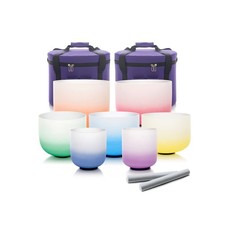KVKA 432Hz 6-12" Set of 7 pcs Aria Colored Quartz Crystal Singing Bowl Sound ...