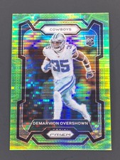 2023 Panini Prizm #323 Demarvion Overshown Neon Green Pulsar Cowboys