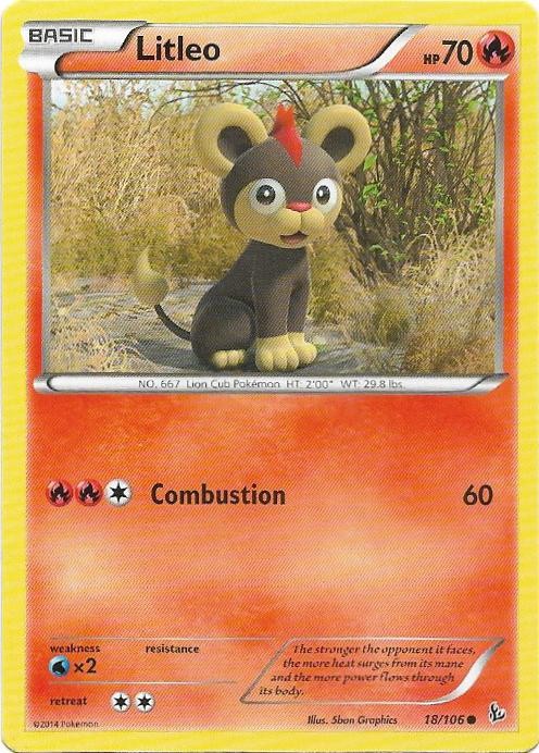 Litleo 18/106 Common Flashfire Pokemon Near Mint