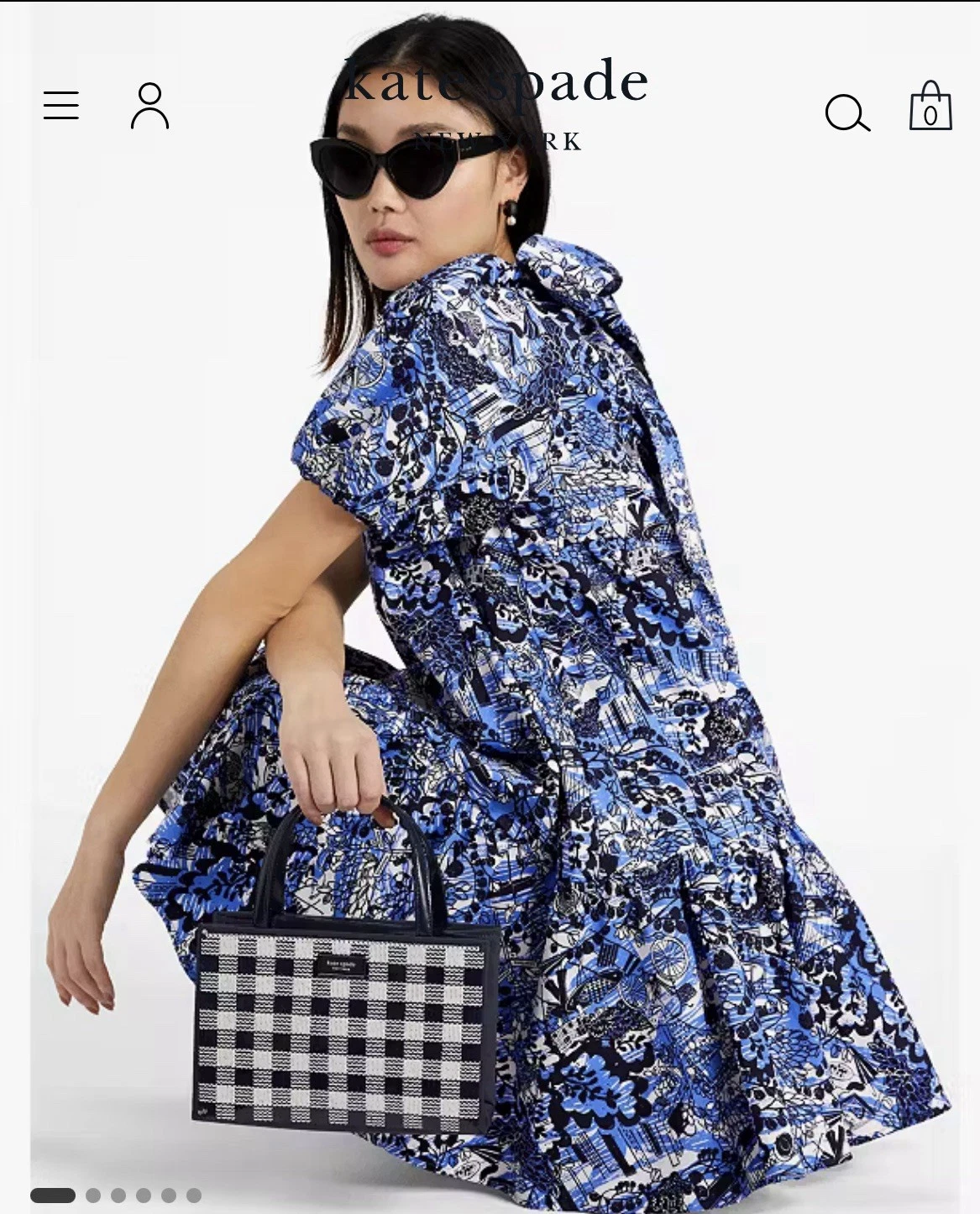 Abito Kate Spade cotone manica corta scenografico passeggiata cravatta schiena taglia x small $298