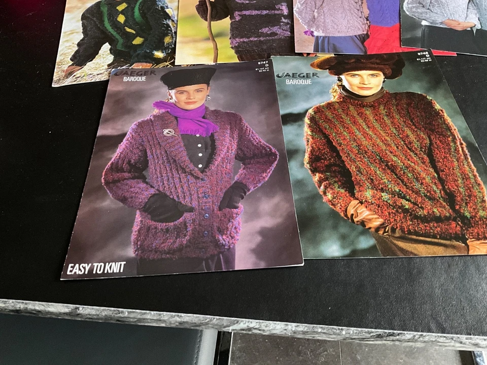 10 JAEGER HAND KNITTING PATTERNS - COSY WINTER SWEATERS CARDIGANS - ARAN SUIT - Image 4 of 4