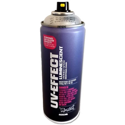 MONTANA CANS Montana UV-Effect Klarlack 400ml Fluoreszierend Transparent Spraydose Acryl Lack
