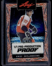 2024-25 Leaf Metal Pre-Production Proof Orange Shimmer Eric Desjardins 1/1
