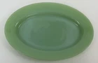ANCHOR HOCKING FIRE KING JADEITE RESTAURANT WARE 11 1/2 IN. OVAL PLATTER MARKED