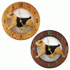 Norfolk Terrier Wood Clock Blk/Tan