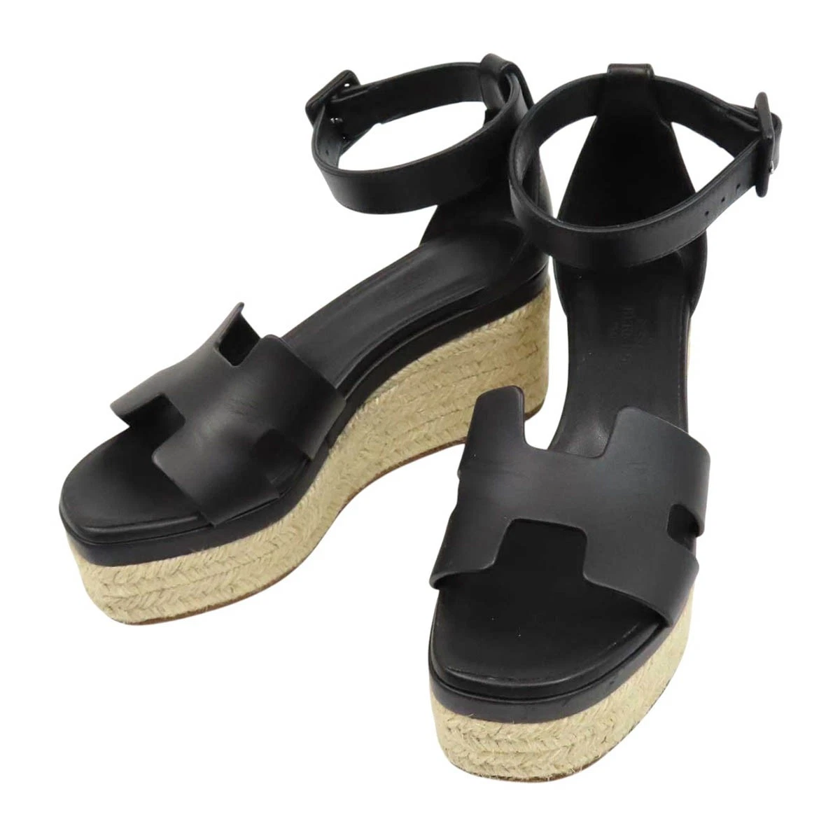 Hermes — HERMES Elda Espadrille Sandals Women black 【A】