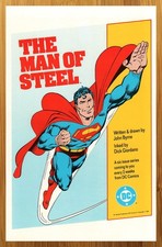 1986 DC Comics Superman The Man of Steel Print Ad/Poster John Byrne Promo Art