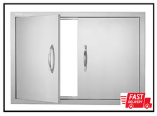 Double Outdoor Kitchen Door 30 In. W X 21 In. H BBQ Access Door Stainless Steel