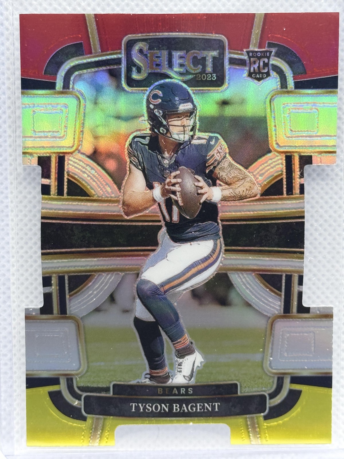 2023 Panini Select #18 Tyson Bagent Red and Yellow Prizms Die Cuts