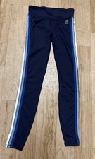 Tory Burch Sport Chevron Women's Navy 7/8 Compression Leggings Yoga Gym Sz XS