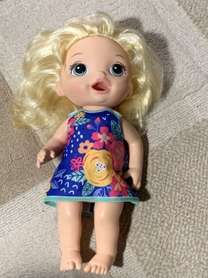 Hasbro 2017 Baby Alive Doll Think Super Snack Snackin Blonde Hair Floral Dress