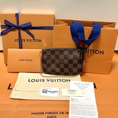 NEW LOUIS VUITTON Mini Pochette Accessoires Damier Ebene  CUTE GIFT France