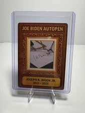 Joe Biden Autopen Custom Made Trading Card Donald Trump President