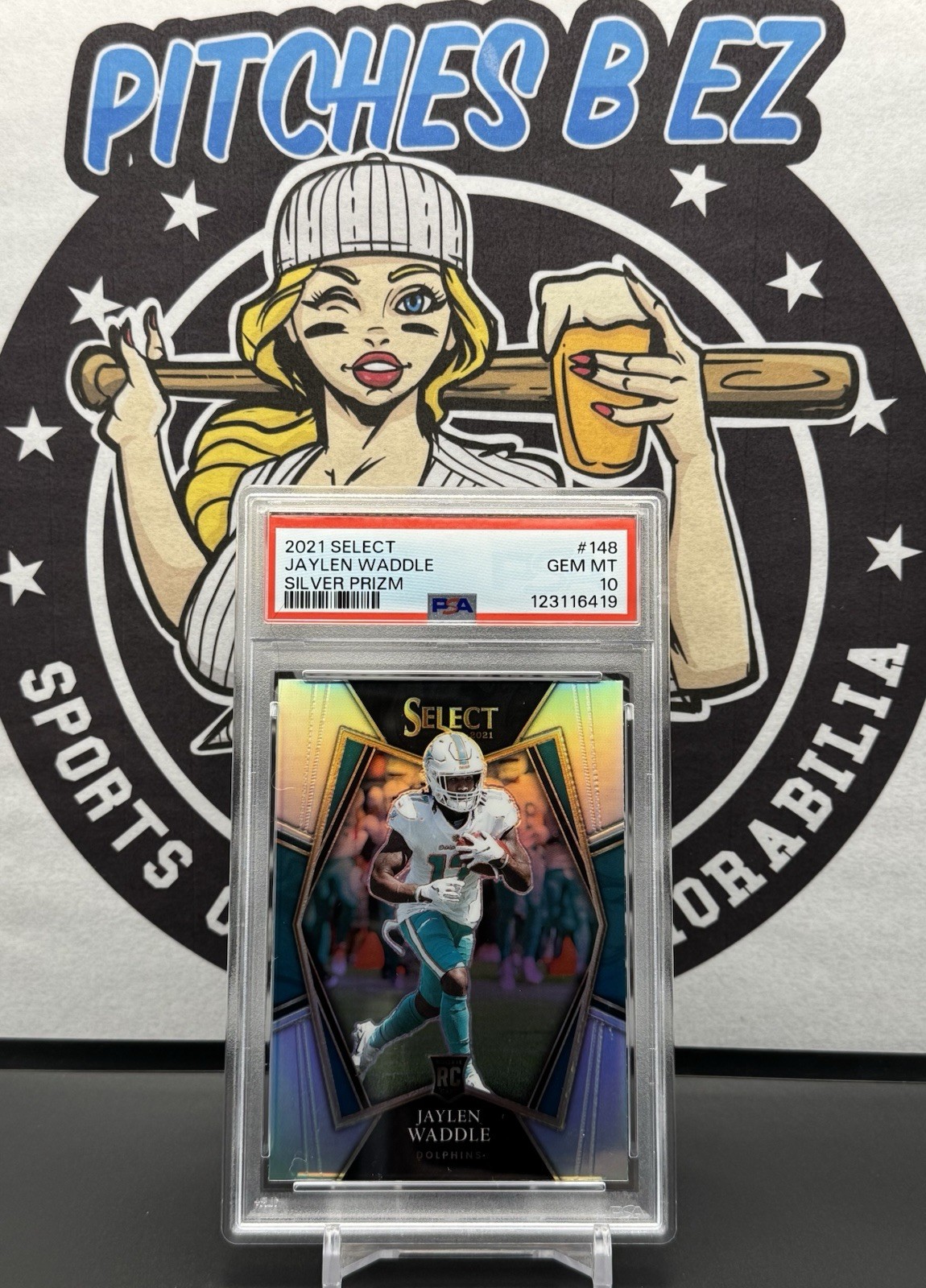 2021 Panini Select Jaylen Waddle #148 Rookie Silver Prizm RC PSA 10 GEM MINT 💎