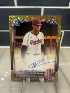 2025 Bowman Chrome Heins Brito Auto 1st Prospect #CPA-HB Gold Mini /50 Guardians